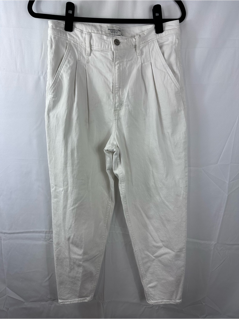 Abercrombie & Fitch White Ultra High-Rise Mom Jeans
